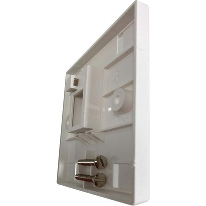 Tripp Lite by Eaton 1-Port UK-Style Keystone Wall Plate, Unloaded Shuttered Module, Icon Tab, White N042U-W01-ST