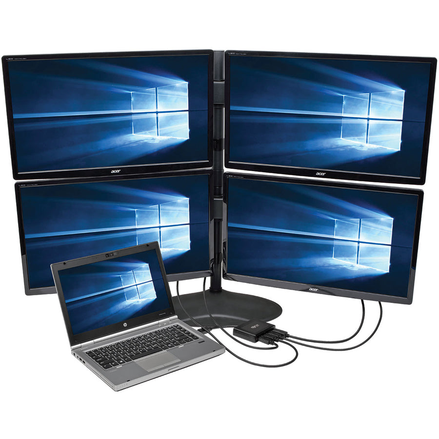 Hub de transport multiflux (MST) DisplayPort 1.2 à 4 ports Tripp Lite par Eaton, 3840 x 2160 (4K x 2K) UHD B156-004-V2