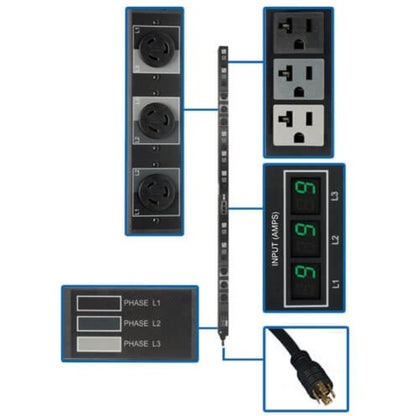 PDU triphasé avec compteur Tripp Lite par Eaton PDU3MV6L2120B