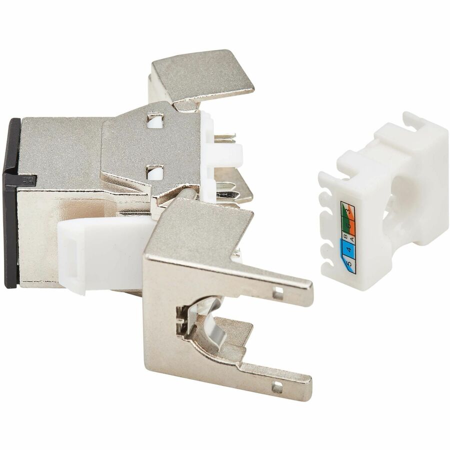 Prise Keystone sans outil blindée Cat8 STP Tripp Lite par Eaton, 568A/568B, TAA N238-SHC8-TF-1
