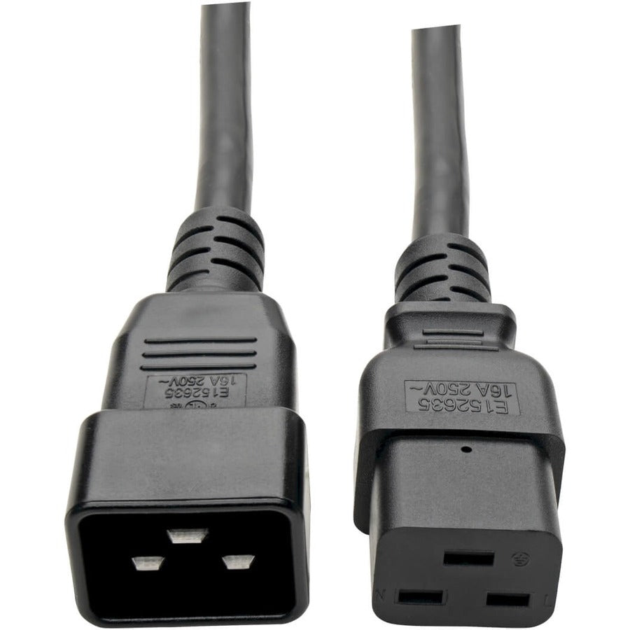 Câble d'extension de cordon d'alimentation Tripp Lite 3 pieds C19 à C20 robuste 15 A 14 AWG 3' P036-003-15A