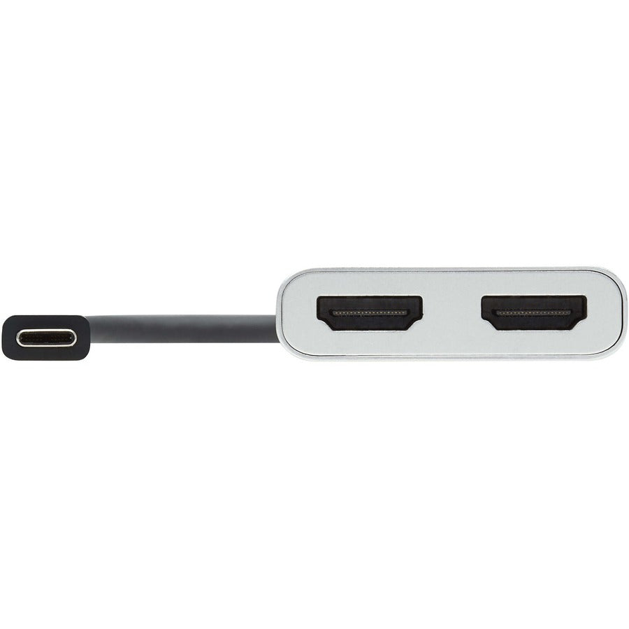 Adaptateur Thunderbolt 3 vers HDMI pour deux écrans Tripp Lite par Eaton (M/2xF) - 4K 60 Hz, 4:4:4, argent MTB3-002-HD