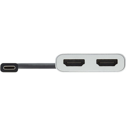Adaptateur Thunderbolt 3 vers HDMI pour deux écrans Tripp Lite par Eaton (M/2xF) - 4K 60 Hz, 4:4:4, argent MTB3-002-HD