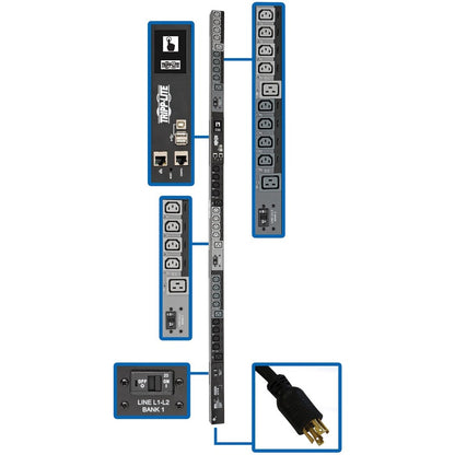 PDU triphasé commuté de 10 kW PDU3EVSR10L2130 de Tripp Lite par Eaton