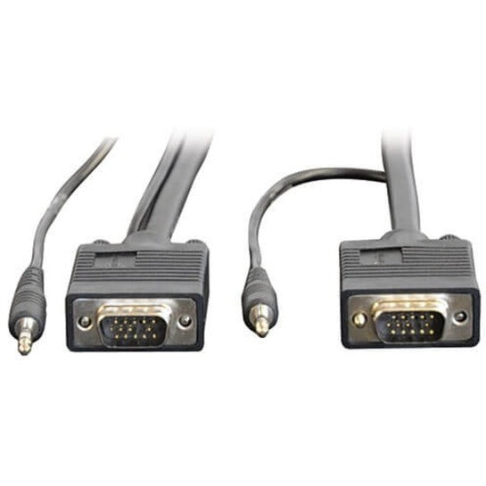Câble coaxial VGA pour moniteur Tripp Lite 35 pieds avec audio et RVB haute résolution HD15 3,5 mm M/M 35' P504-035