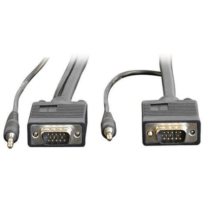 Câble coaxial VGA pour moniteur Tripp Lite 35 pieds avec audio et RVB haute résolution HD15 3,5 mm M/M 35' P504-035