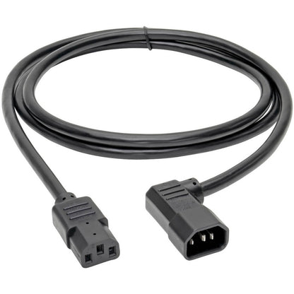 Câble d'extension de cordon d'alimentation Tripp Lite 6 pieds coudé à gauche C14 à C13 robuste 15 A 14 AWG 6' P005-006-14LA