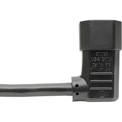 Câble d'extension de cordon d'alimentation Tripp Lite 6 pieds coudé à gauche C14 à C13 robuste 15 A 14 AWG 6' P005-006-14LA