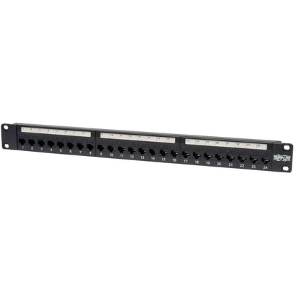 Panneau de brassage traversant Cat5e Cat5e 24 ports Tripp Lite pour montage en rack 1URM RJ45 Ethernet TAA N054-024