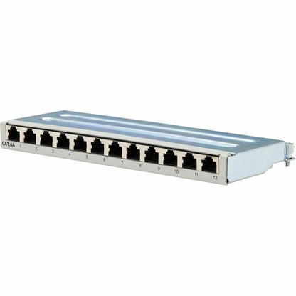 Tripp Lite by Eaton Cat6a STP Patch Panel, 12 Ports, DIN Rail or Wall Mount, TAA N250-SH12-DIN6A