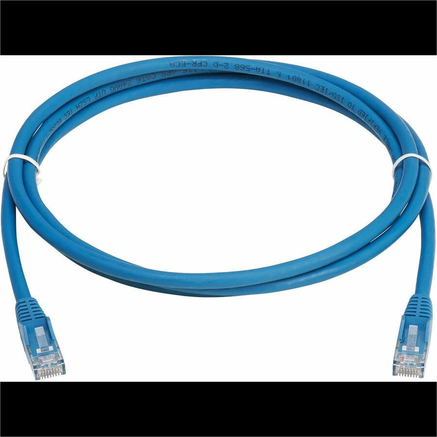 Câble Ethernet UTP moulé Cat6 Gigabit sans accroc Tripp Lite by Eaton (RJ45 M/M), PoE, LSZH, bleu, 2,5 m N201L-2P5M-BL