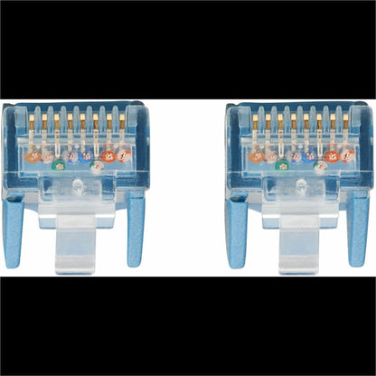 Câble Ethernet UTP moulé Cat6 Gigabit sans accroc Tripp Lite by Eaton (RJ45 M/M), PoE, LSZH, bleu, 2,5 m N201L-2P5M-BL