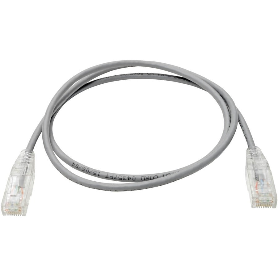 Câble de raccordement UTP Cat6 Tripp Lite par Eaton (RJ45) - M/M, Gigabit, sans accroc, moulé, fin, gris, 3 pi. N201-S03-GY