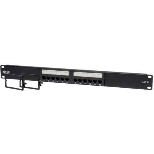 Tripp Lite 12-Port Cat6 Cat5 Patch Panel 568B 110 Punch Down Rackmount RJ45 1URM TAA N252-012
