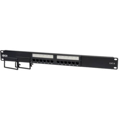 Tripp Lite 12-Port Cat6 Cat5 Patch Panel 568B 110 Punch Down Rackmount RJ45 1URM TAA N252-012