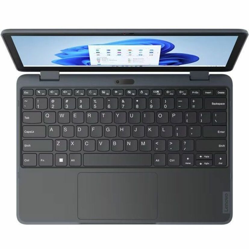 Lenovo 300w Yoga Gen 4 82VM000FUS Ordinateur portable convertible 2 en 1 à écran tactile 11,6" - HD - 1366 x 768 - Intel N100 Quad-core (4 cœurs) 800 MHz - 4 Go de RAM totale - 4 Go de mémoire embarquée - 128 Go SSD - Gris ardoise 82VM000FUS