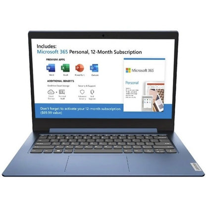 Ordinateur portable Lenovo IdeaPad 1 14IGL05 81VU008QCF 14" - HD - 1366 x 768 - Intel Pentium Silver N5030 Quad-core (4 Core) 1,10 GHz - 4 Go de RAM totale - 128 Go de SSD - Gris platine 81VU008QCF