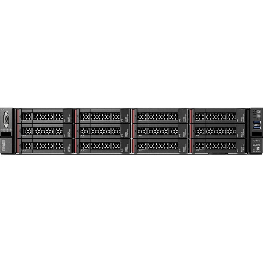 Lenovo ThinkSystem SR655 7Z01A053NA 2U Rack Server - 1 x AMD EPYC 7402P 2.80 GHz - 32 GB RAM - Serial ATA Controller 7Z01A053NA