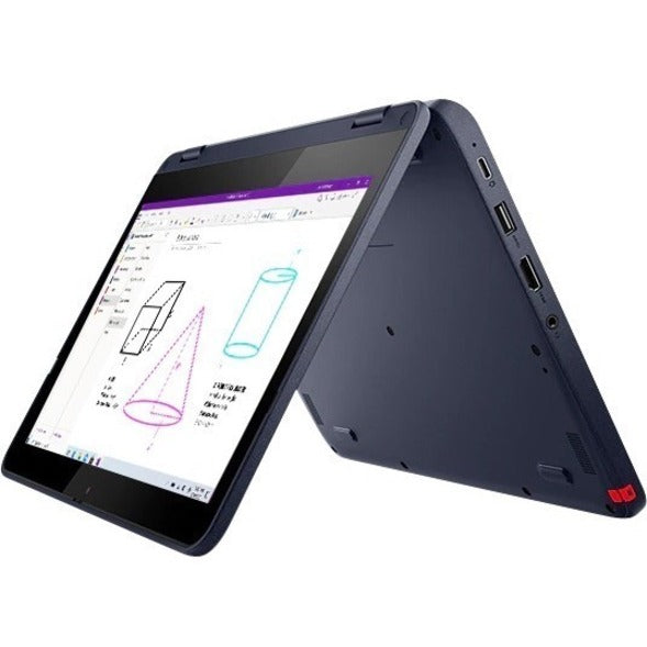 Ordinateur portable convertible 2 en 1 à écran tactile Lenovo 500w Gen 3 82J3000LCF 11,6" - HD - 1366 x 768 - Intel Pentium Silver N6000 Quad-core (4 cœurs) 1,10 GHz - 4 Go de RAM totale - SSD 128 Go - Bleu abysse 82J3000LCF