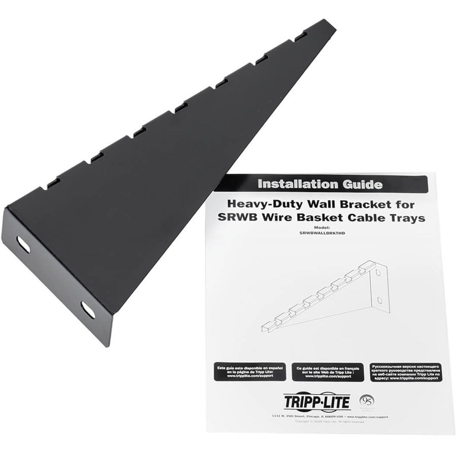 Tripp Lite by Eaton SmartRack SRWBWALLBRKTHD Mounting Bracket for Cable Tray - Black SRWBWALLBRKTHD