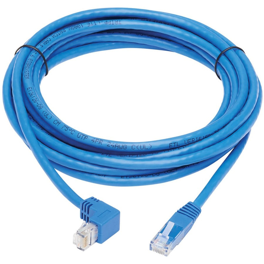 Câble de raccordement UTP Cat6 coudé vers le bas Tripp Lite par Eaton N204-020-BL-DN - 20 pi, M/M, bleu N204-020-BL-DN