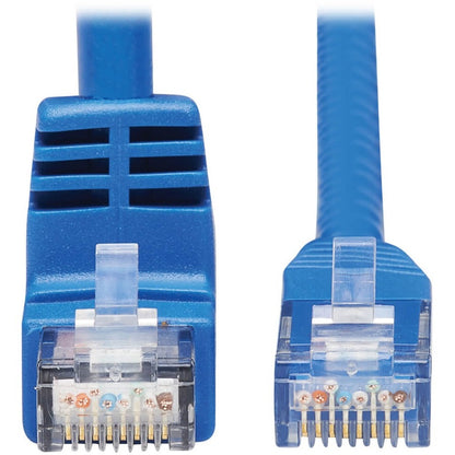 Câble de raccordement UTP Cat6 coudé vers le bas Tripp Lite par Eaton N204-020-BL-DN - 20 pi, M/M, bleu N204-020-BL-DN