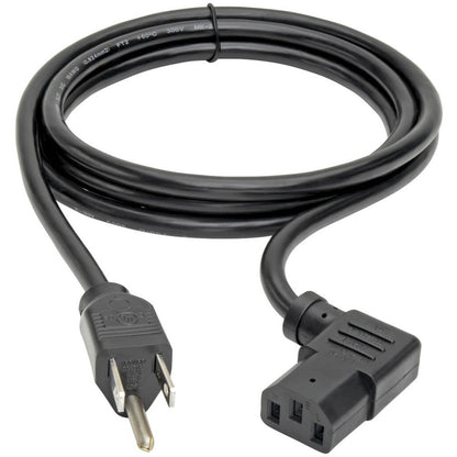 Câble d'alimentation pour ordinateur Tripp Lite 6 pieds 5-15P vers angle droit C13 10A 18AWG 6' P006-006-13RA