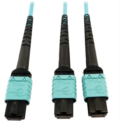 Câble à fibre optique multimode 50/125 OM4 400G Tripp Lite par Eaton N846D-05M-24BAQ, turquoise, 5 m N846D-05M-24BAQ