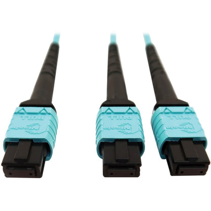 Câble à fibre optique multimode 50/125 OM4 400G Tripp Lite par Eaton N846D-05M-24BAQ, turquoise, 5 m N846D-05M-24BAQ