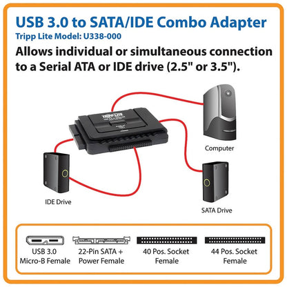 Adaptateur combiné USB 3.0 vers SATA / IDE Tripp Lite par Eaton U338-000