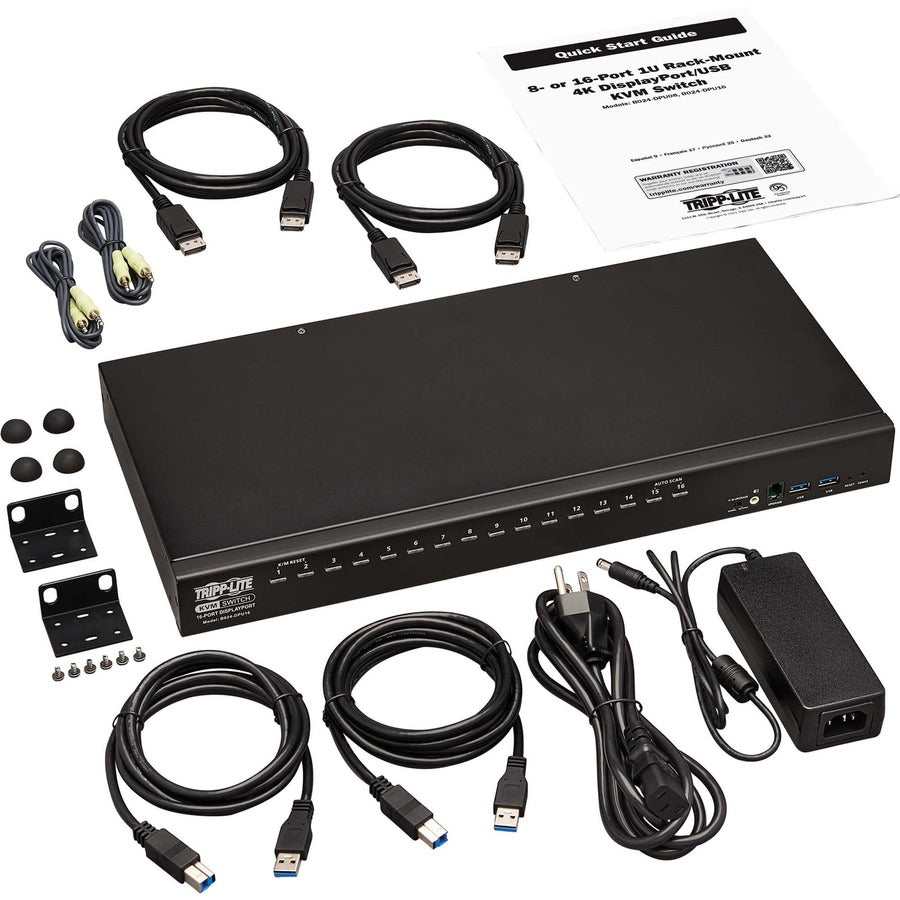 Commutateur KVM DisplayPort/USB 16 ports Tripp Lite par Eaton B024-DPU16 B024-DPU16