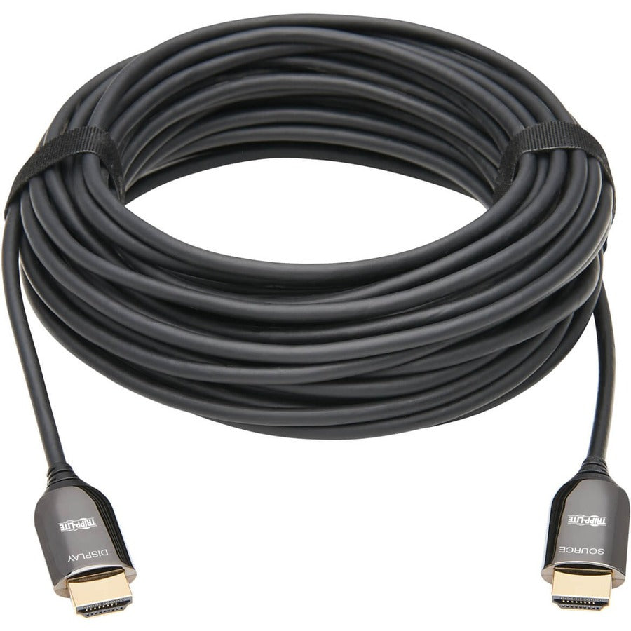 Câble optique actif à fibre optique HDMI Tripp Lite par Eaton P568F-15M-8K6, M/M, noir, 15 m (49 pi) P568F-15M-8K6