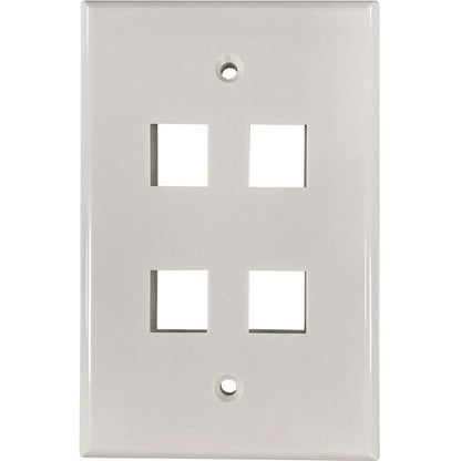 Tripp Lite by Eaton Safe-IT 4-Port Single-Gang Keystone Wall Plate, Antibacterial, Ivory Gloss, TAA N042AB-004-IVG