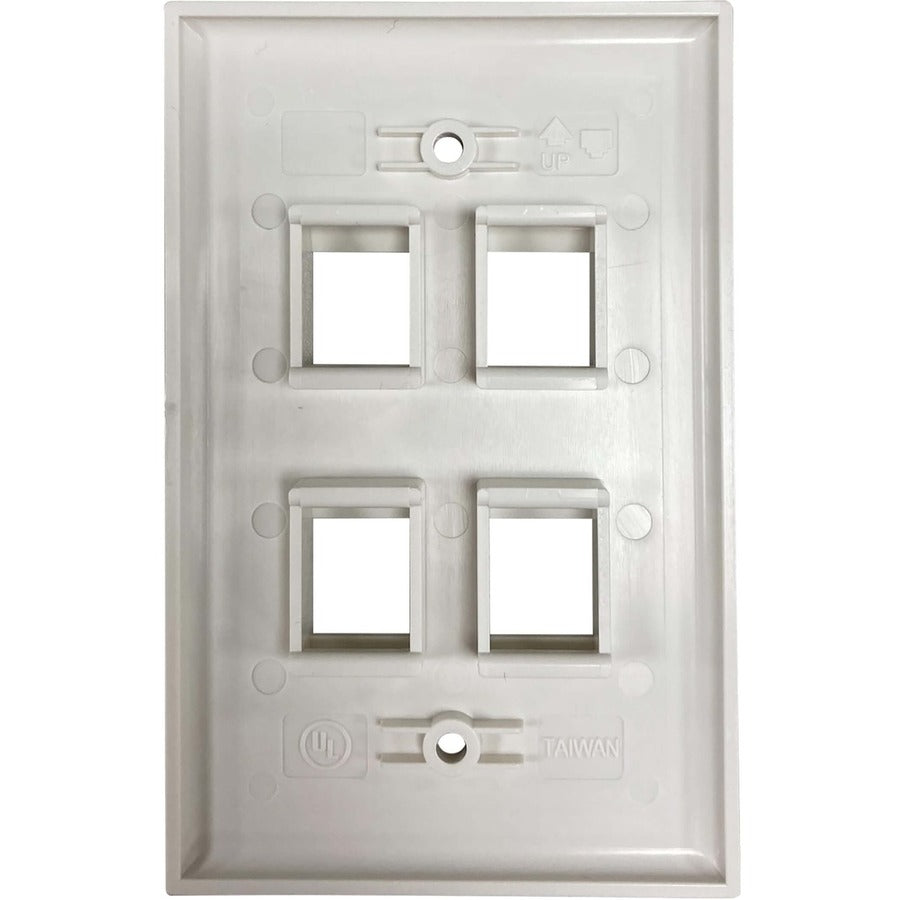 Tripp Lite by Eaton Safe-IT 4-Port Single-Gang Keystone Wall Plate, Antibacterial, Ivory Gloss, TAA N042AB-004-IVG
