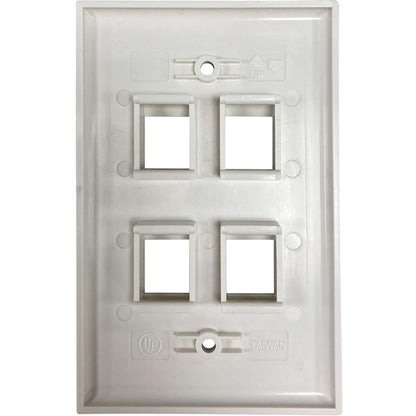 Tripp Lite by Eaton Safe-IT 4-Port Single-Gang Keystone Wall Plate, Antibacterial, Ivory Gloss, TAA N042AB-004-IVG