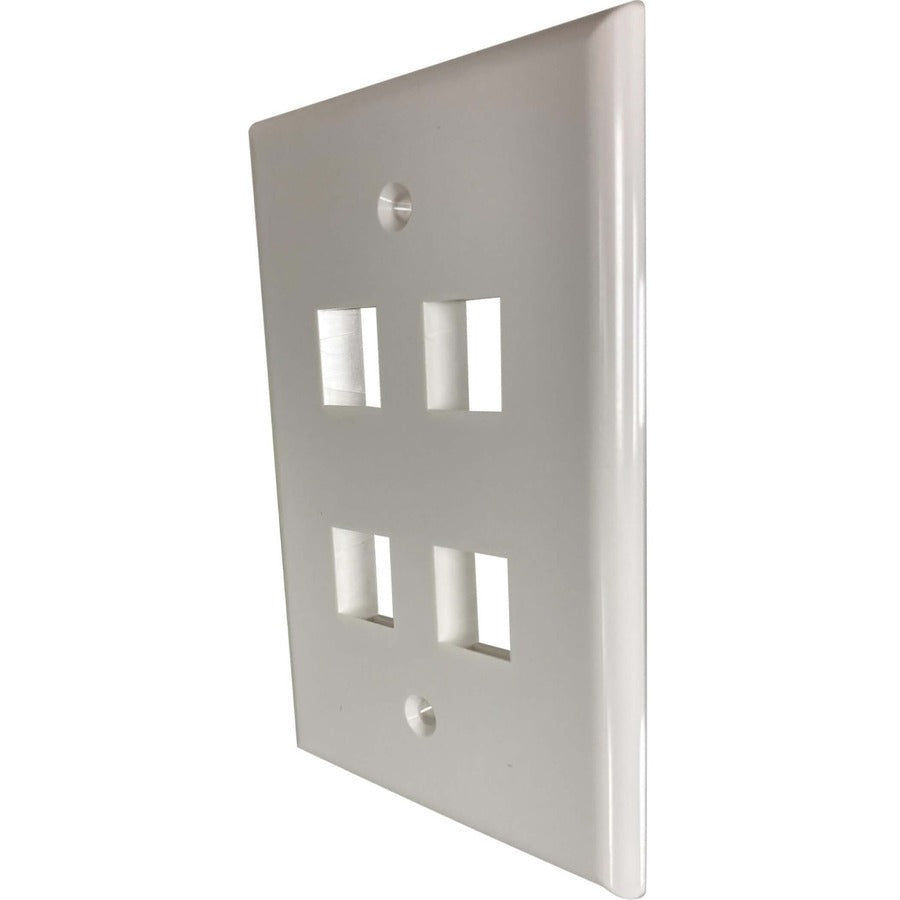 Tripp Lite by Eaton Safe-IT 4-Port Single-Gang Keystone Wall Plate, Antibacterial, Ivory Gloss, TAA N042AB-004-IVG