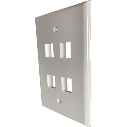 Tripp Lite by Eaton Safe-IT 4-Port Single-Gang Keystone Wall Plate, Antibacterial, Ivory Gloss, TAA N042AB-004-IVG