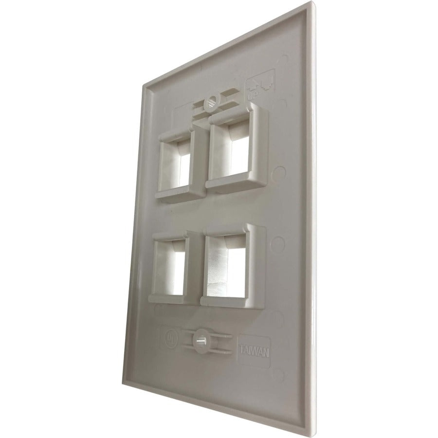 Tripp Lite by Eaton Safe-IT 4-Port Single-Gang Keystone Wall Plate, Antibacterial, Ivory Gloss, TAA N042AB-004-IVG
