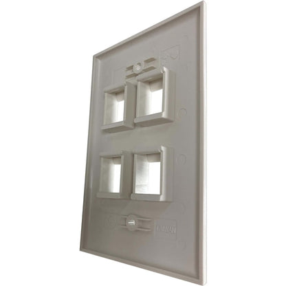 Tripp Lite by Eaton Safe-IT 4-Port Single-Gang Keystone Wall Plate, Antibacterial, Ivory Gloss, TAA N042AB-004-IVG