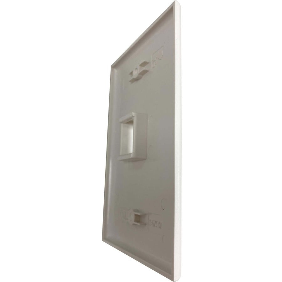 Plaque murale simple à 1 port Safe-IT de Tripp Lite par Eaton, antibactérienne, ivoire mat, TAA N042AB-001-IVM