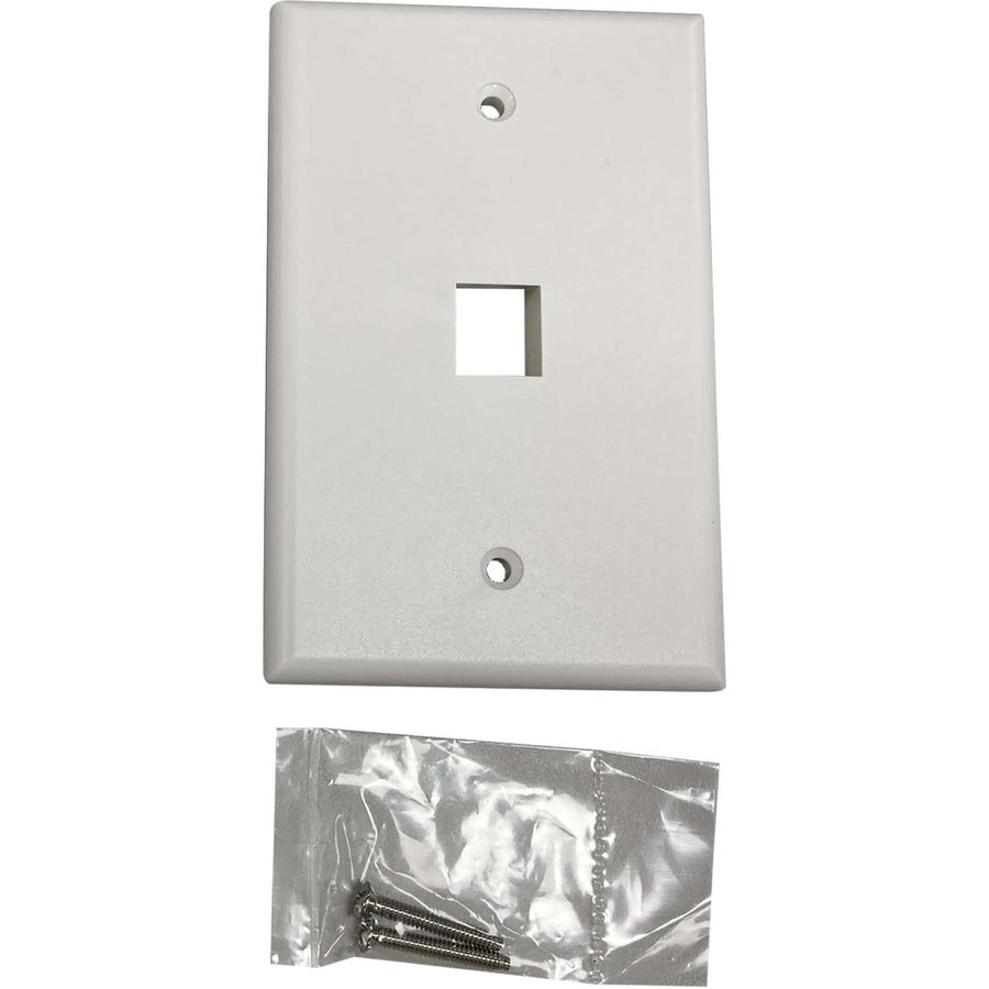 Plaque murale simple à 1 port Safe-IT de Tripp Lite par Eaton, antibactérienne, ivoire mat, TAA N042AB-001-IVM