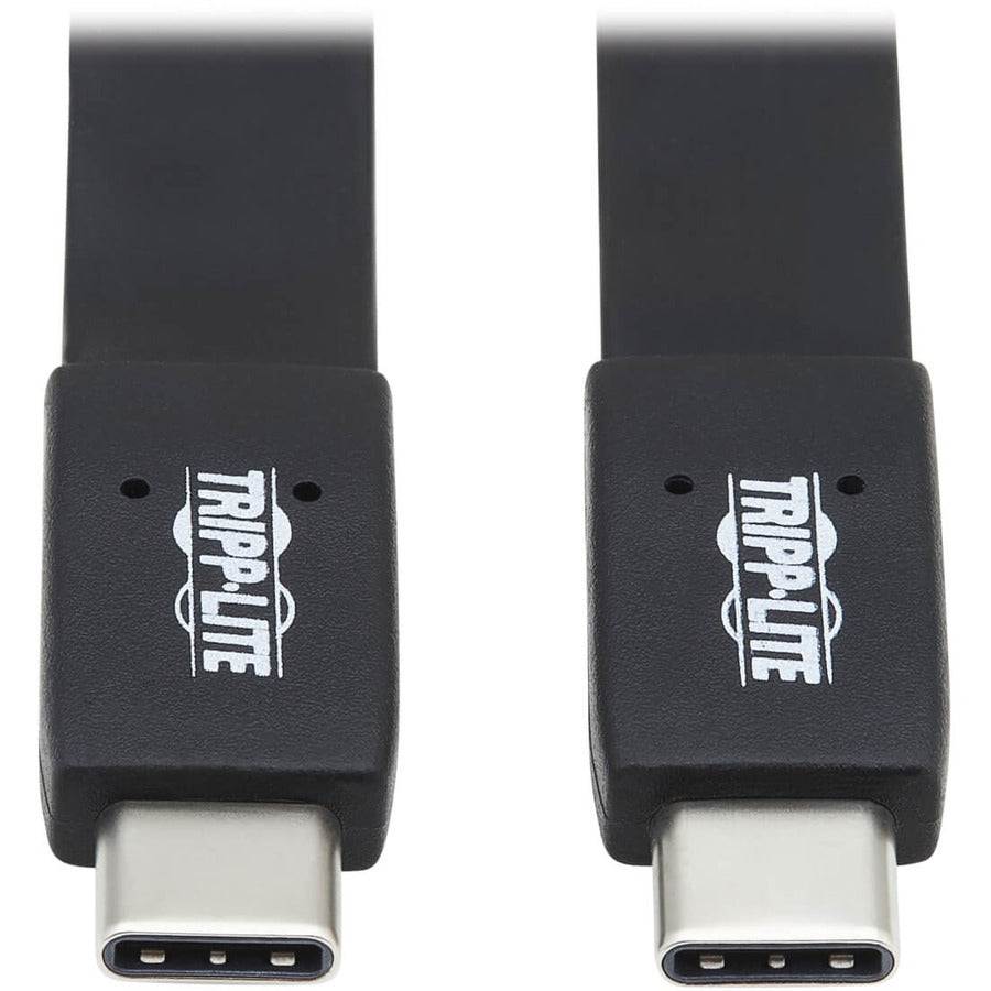 Câble plat USB-C vers USB-C Tripp Lite par Eaton U420-003-G2-FL, M/M, noir, 3 pi. U420-003-G2-FL