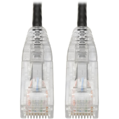 Câble de raccordement UTP Cat6 Tripp Lite par Eaton (RJ45) - M/M, Gigabit, sans accroc, moulé, fin, noir, 1 pi. N201-S01-BK