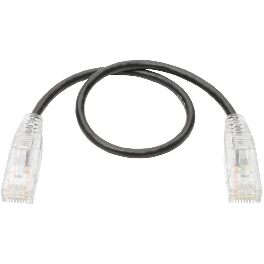Câble de raccordement UTP Cat6 Tripp Lite par Eaton (RJ45) - M/M, Gigabit, sans accroc, moulé, fin, noir, 1 pi. N201-S01-BK