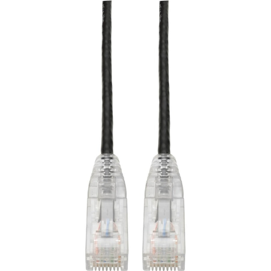 Câble de raccordement UTP Cat6 Tripp Lite par Eaton (RJ45) - M/M, Gigabit, sans accroc, moulé, fin, noir, 2 pi N201-S02-BK