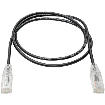 Câble de raccordement UTP Cat6 Tripp Lite par Eaton (RJ45) - M/M, Gigabit, sans accroc, moulé, fin, noir, 2 pi N201-S02-BK
