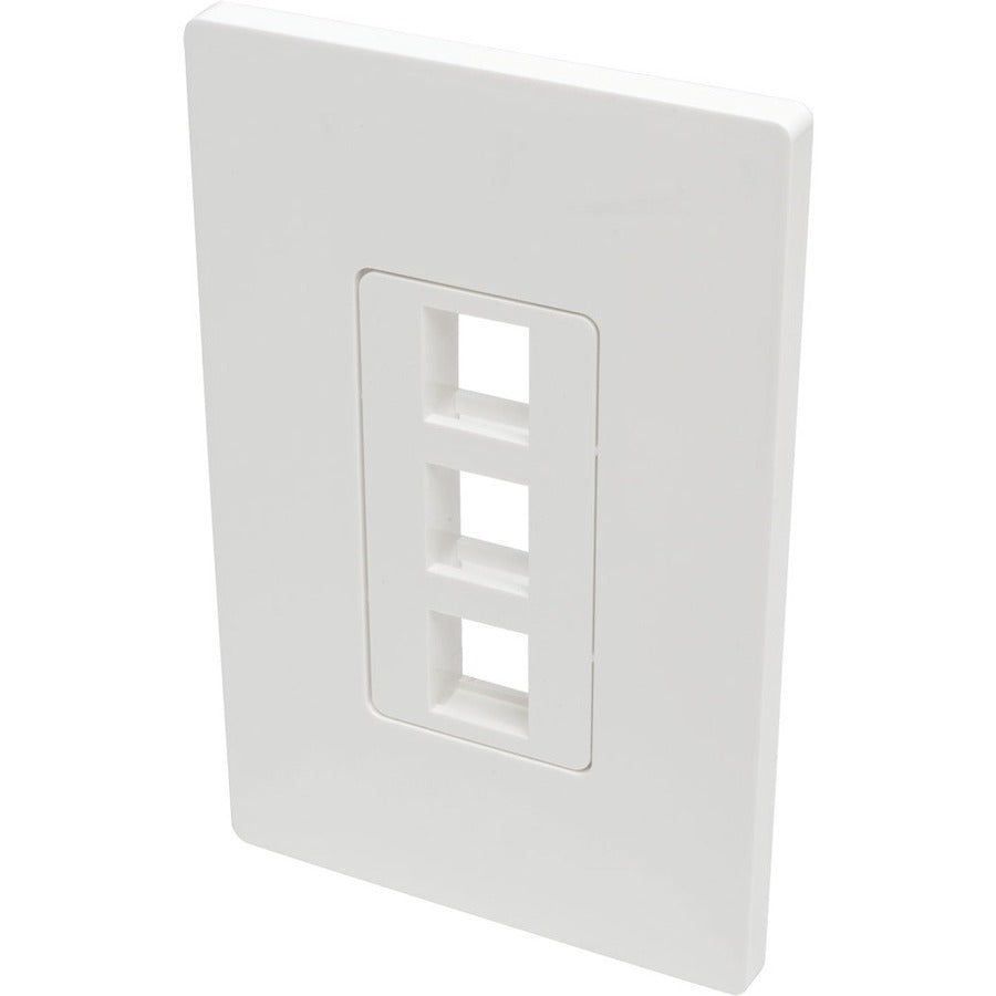 Plaque murale universelle à 3 ports simple pour porte-clés Tripp Lite par Eaton, blanche N080-103