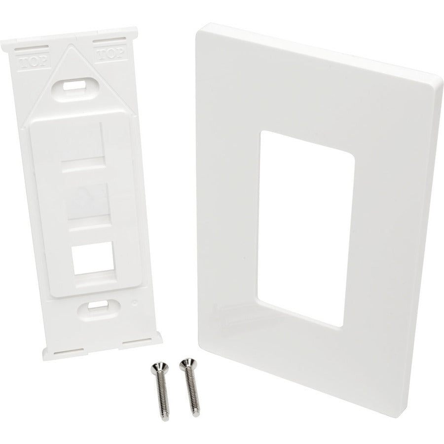Plaque murale universelle à 3 ports simple pour porte-clés Tripp Lite par Eaton, blanche N080-103