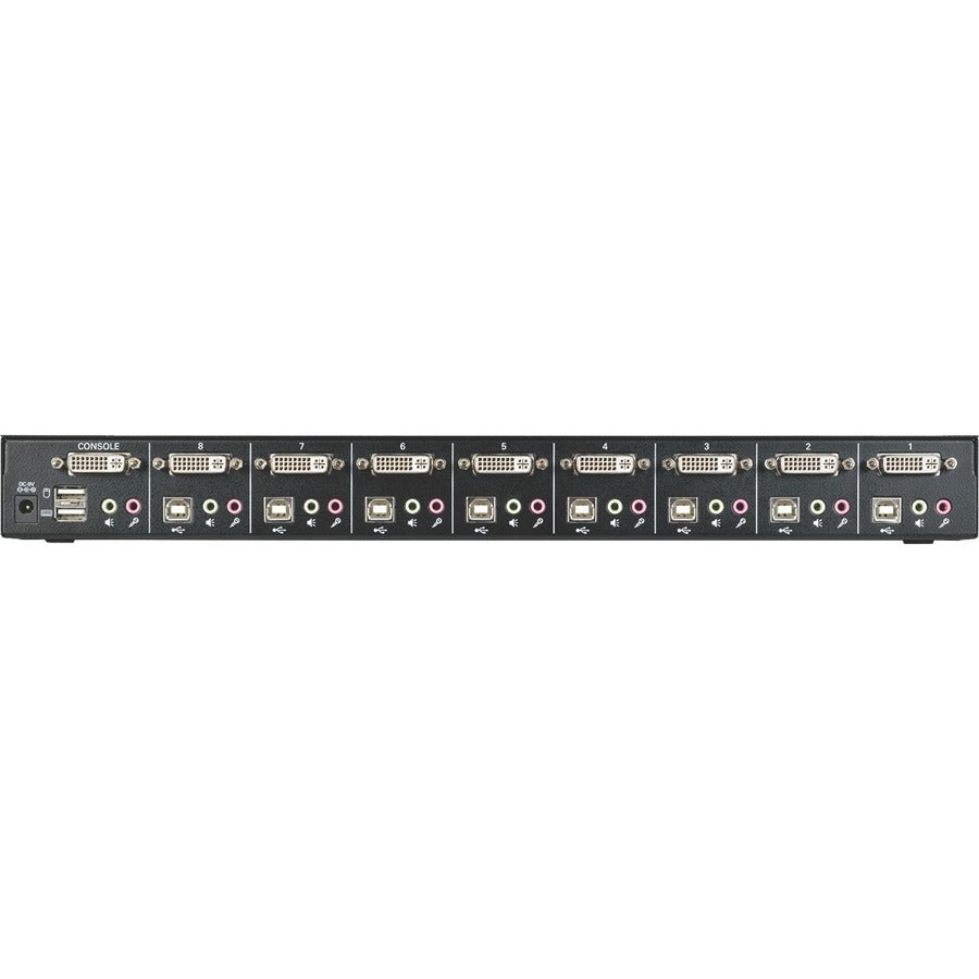 Tripp Lite by Eaton 8-Port 1U Rackmount DVI / USB KVM Switch with Audio and 2-Port USB Hub B043-DUA8-SL