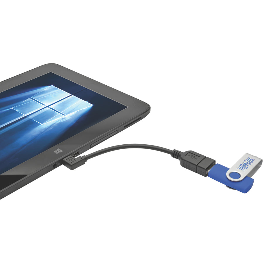 Câble adaptateur hôte Micro USB vers USB OTG (M/F) Tripp Lite by Eaton U052-06N-RA, blanc, 6 pouces U052-06N-RA